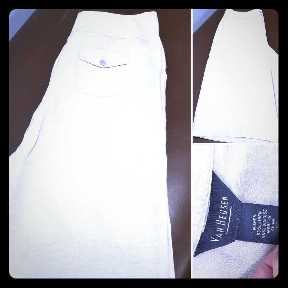 Linen, wide leg capris